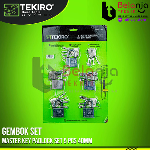 [EZM.3500419] Tekiro Kunci Gembok 40 MM Set 5 Pcs Master Key Padlock SET Anti Karat