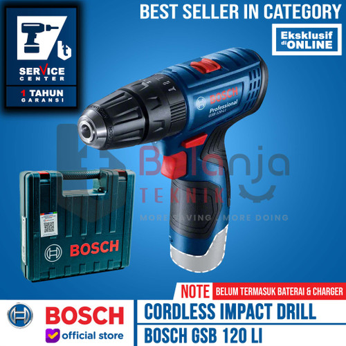 [EZM.3500455] Bosch Bor Tembok Baterai GSB 120 Li GSB120Li Cordless Impact Drill 12V Unit Only