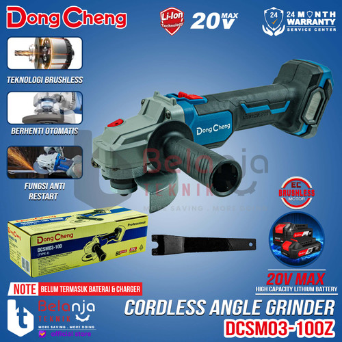 [EZM.3500457] Dongcheng Angle Grinder Baterai DCSM03-100 Z Mesin Gerinda 20V Unit Only