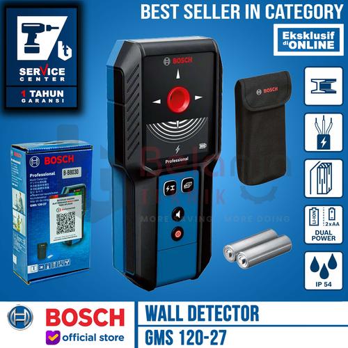 [EZM.3500469] Bosch Wall Detector GMS 120-27 Alat Deteksi Pipa Logam Metal Universal Wall