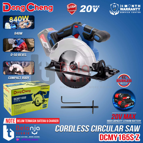 [EZM.3500497] Dongcheng Circular Saw Cordless DCMY165S Z 6" 20V DCMY 165 S 165 MM Mesin Potong Kayu Baterai 165S Unit Only 165MM