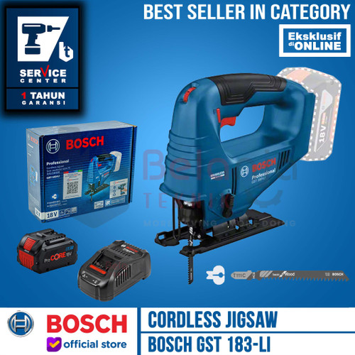 [EZM.3500509] Bosch Mesin Gergaji Baterai GST 183 Jigsaw Cordless 18V Set Procore 8 AH