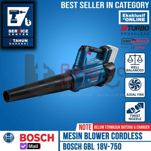 [EZM.3500525] Bosch Mesin Blower Tangan Cordless GBL 18V-750 Hand Blower 18 V GBL18V Unit Only