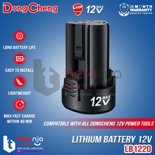 [EZM.3500528] Dongcheng Lithium Battery Pack LB 1220 12V 2 AH Baterai Cordless 12V LB1220