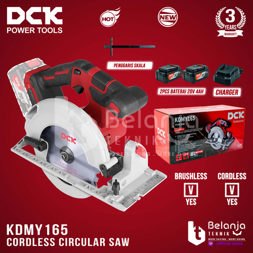 [EZM.3500583] DCK Mesin Potong Kayu Baterai KDMY165EM Circular Saw Cordless 6 Inch Sirkel Kayu KDMY 165 EM KDMY165 6" in 2 battery