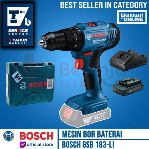 [EZM.3500587] Bosch Mesin Bor Tembok Baterai GSB 183 LI 18V Cordless Impact Drill 18 Volt 1 Baterai GSB183 GSB 183-LI