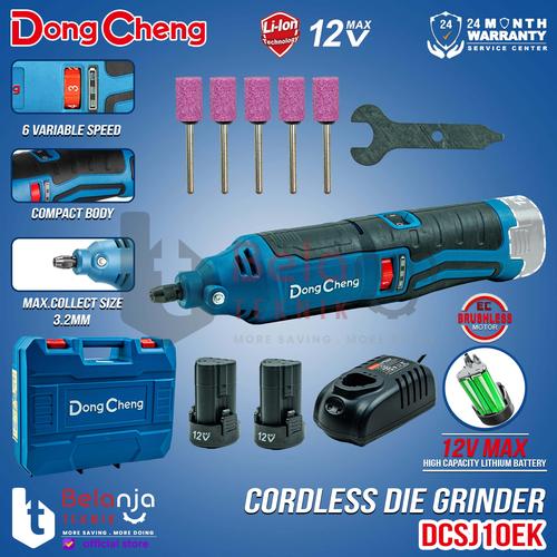 [EZM.3500623] Dongcheng Mesin Gerinda Botol Baterai DCSJ10EK Cordless Die Grinder 3.2 MM 12V DCSJ 10 DCSJ10