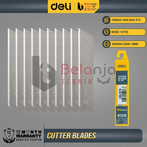 [EZM.3500649] Deli Isi Cutter 18 Mm Isi Ulang Cutter 10 Pcs Kater Anti Karat DL-DP