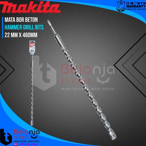 [EZM.3500731] Mata Bor Pelubang Beton 22 MM X 460MM Makita SDS Plus Four Cut Hammer Masonry Drill Bits 460 MM B-68258