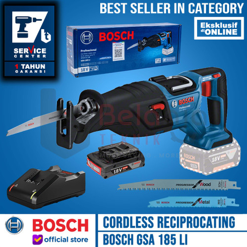 [EZM.3500963] Bosch Mesin Potong Sabre Saw Cordless GSA 185-Li + Charger Baterai 2AH