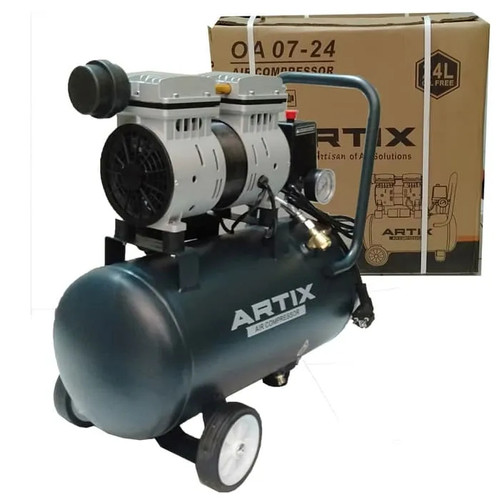 [EZM.3501077] Artix Kompressor Portable 3/4HP Oiless 24L Isian Angin Listrik OA0724