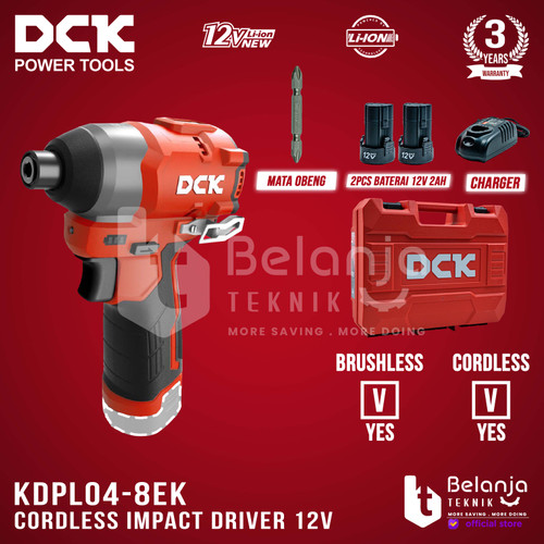 [EZM.3501084] DCK Brushless Impact Driver Cordless 12V KDPL04-8EK Bor Obeng KDPL 04