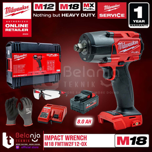 [EZM.3501091] Milwaukee Mid Torque Impact Wrench 1/2" M18 FMTIW2F12-0X Set 18V 8 AH