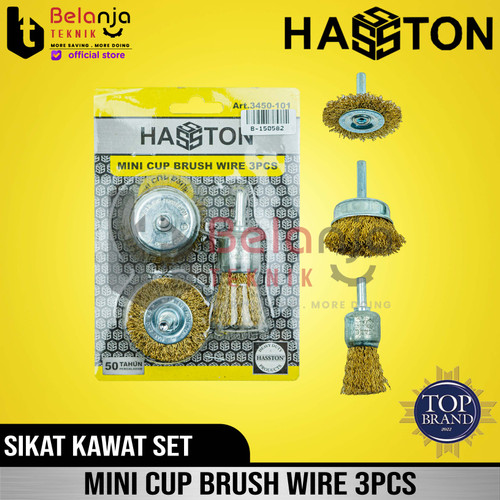 [EZM.3501192] Hasston Prohex Sikat Kawat Gerinda 3 Pcs 3450-101 Cup Brush Wire