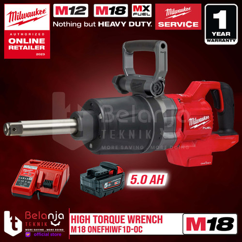 [EZM.3501264] Milwaukee High Torque Wrench M18 ONEFHIWF1D-0C Pembuka Baut 1 Inch Set