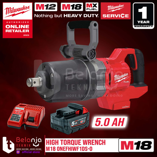 [EZM.3501266] Milwaukee High Torque Wrench M18 ONEFHIWF1DS-0 Pembuka Baut 1 Inch Set