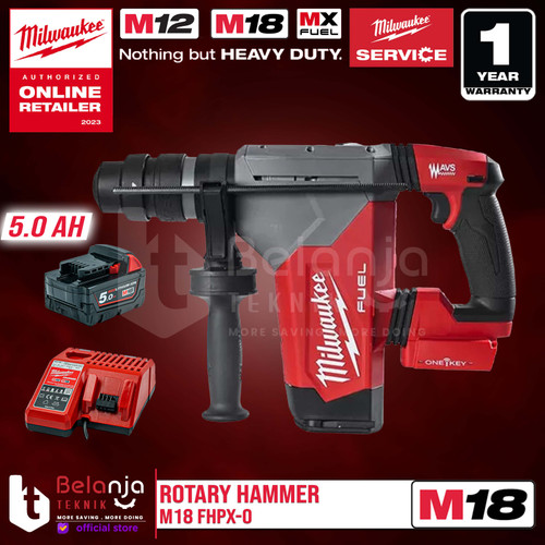 [EZM.3501270] Milwaukee Rotary Hammer Cordless Sds M18 FHPX-0 Bor Tembok 32 MM Set