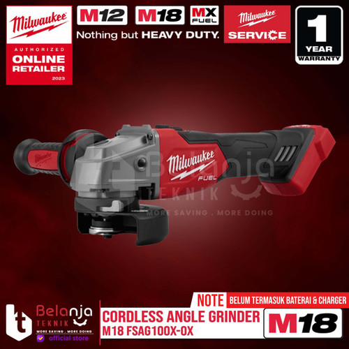 [EZM.3501285] Milwaukee Angle Grinder M18 FSAG100X-0X Gerinda Baterai 4 Inch 18 Volt