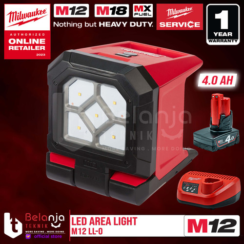 [EZM.3501290] Milwaukee Led Area Light M12 AL-0 Lampu Senter Kerja Set 12 Volt 4 AH