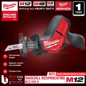 [EZM.3501322] Milwaukee Compact Hackzall Reciprocating M12 CHZ-0 Gergaji Sabre 12V