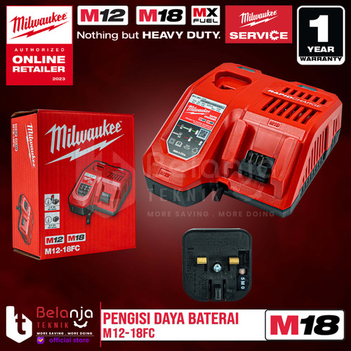[EZM.3501328] Milwaukee Rapid Charger M12-18FC Pengisi Daya Baterai 12V 18V M12 M18