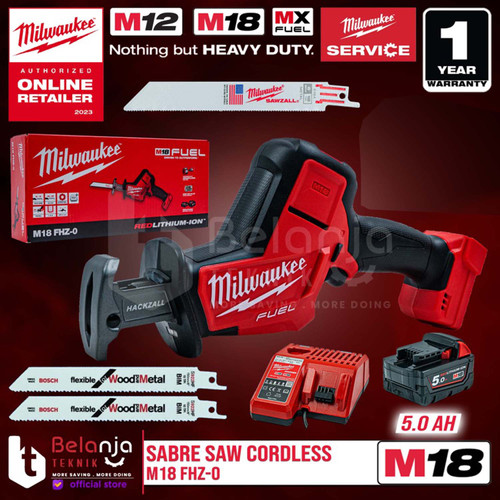 [EZM.3501335] Milwaukee Gergaji Reciprocating M18 FHZ-0 Sabre Saw Cordless 5 AH 18V