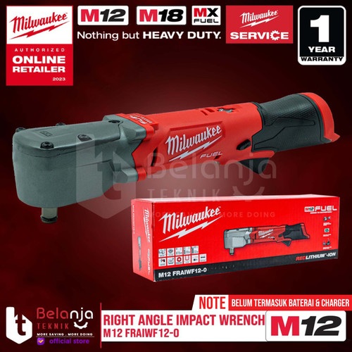 [EZM.3501341] Milwaukee Right Angle Impact Wrench 1/2 Inch M12 FRAIWF12-0 Unit Only