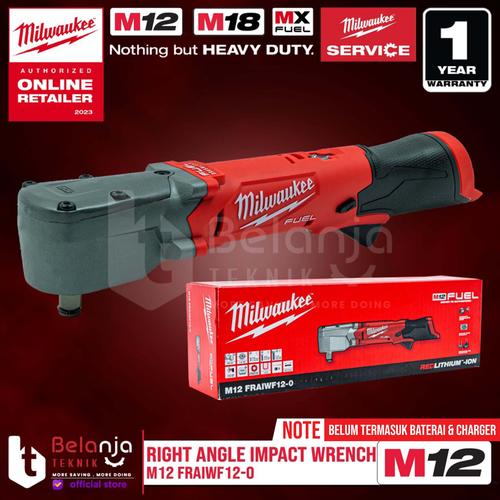 [EZM.3501341] Milwaukee Right Angle Impact Wrench 1/2 Inch M12 FRAIWF12-0 Unit Only