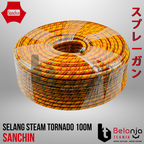 [EZM.3501485] Sanchin Selang Mesin Steam Tornado 100 M Kompresor Spray Hose Kuning 100 Meter 100M