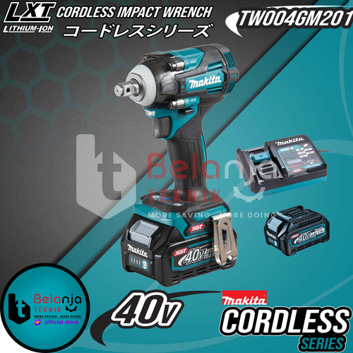 [EZM.3501502] Makita Impact Wrench Baterai TW004GM201 1/2" Cordless Brushless 40V TW