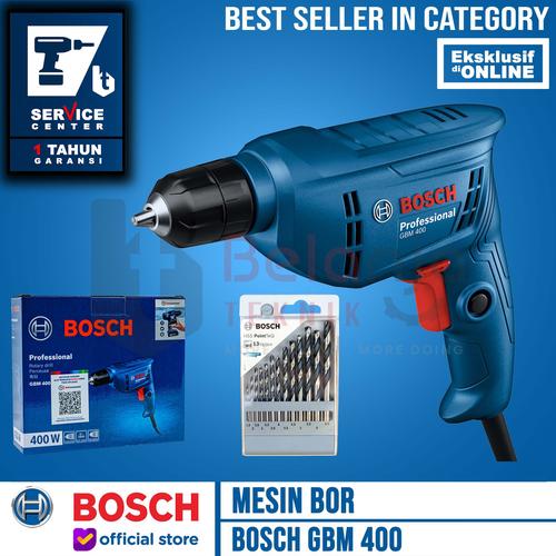 [EZM.3501510] Bosch Bor Besi GBM 400 10MM 400 Watt + Mata Bor Besi HSS-R 13 PCS