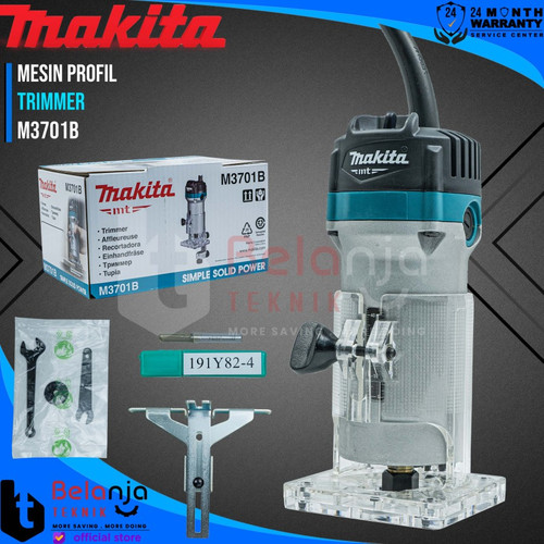 [EZM.3501670] Makita Mesin Profil Router Kayu 6 MM M 3701 B Hand Trimmer M370B 440W