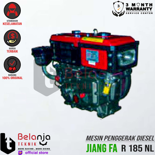 [EZM.3501762] Jiang Fa Diesel R 185 NL 10 HP Mesin Penggerak Solar R185NL Original