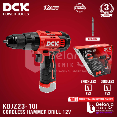 [EZM.3501784] Mesin Bor Tembok Baterai DCK KDJZ23-10I Brushless Hammer Drill Cordless KDJZ 23 - 10I