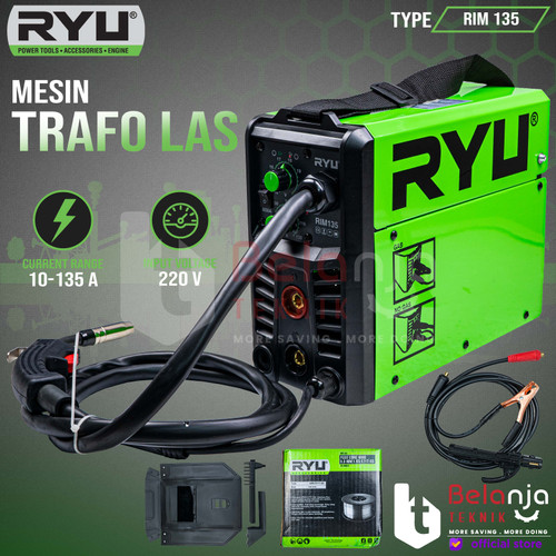 [EZM.3501829] Ryu Mesin Las Inverter MIG MMA 135 A Travo Trafo Las Tanpa Gas RIM 135