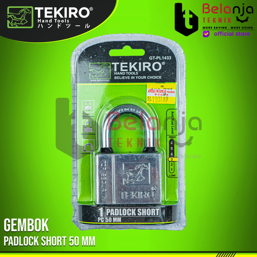 [EZM.3501890] Tekiro Kunci Gembok 50 mm Leher Pendek Gembok Rumah Pagar 50mm Padlock