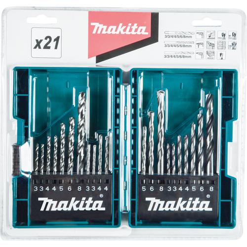 [EZM.3501978] Makita Mata Bor Kombinasi Besi Tembok Kayu Set 21Pcs Drill Bit D-71962