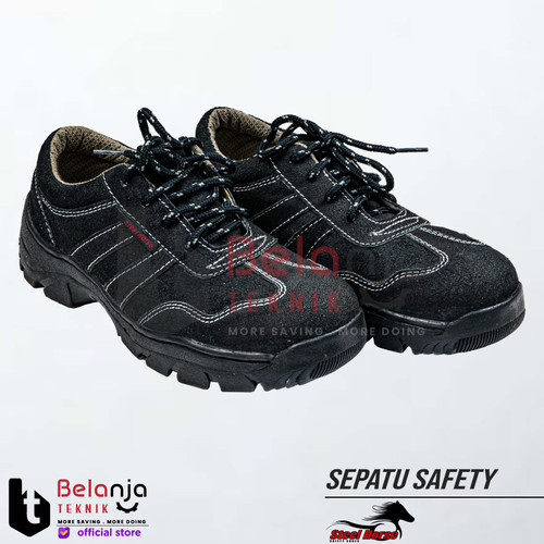 [EZM.3502049] Steel Horse Sepatu Safety 9131 Hitam Sepatu Proyek Lapangan Safety