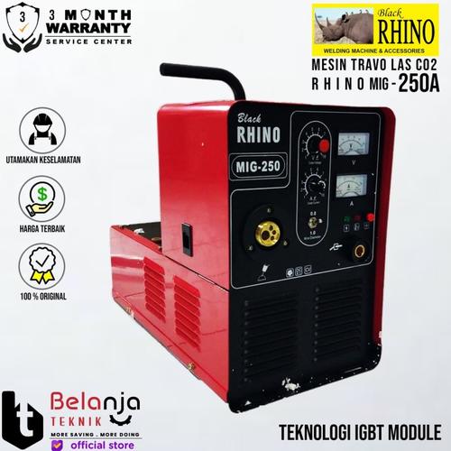 [EZM.3502125] Rhino Welding Machine Black MIG 250 A Travo Trafo Las CO2 220V 1 Phase