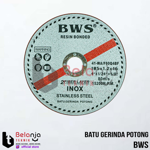 [EZM.3502143] BWS Cutting Wheels Metal Stainless 4" Inch X 1.2MM Mata Potong Gerinda