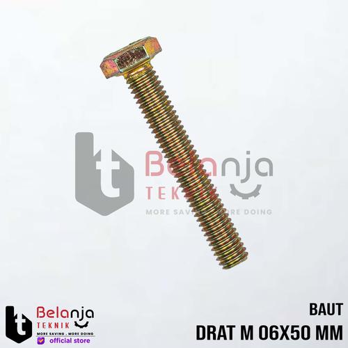 [EZM.3502144] Baut Mur L Drat M 06x50 MM Kuningan Full Per PCS Non Merk