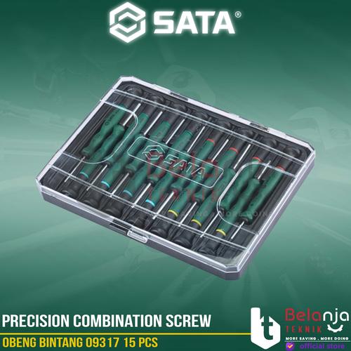 [EZM.3502325] Sata Precision Combination Screwdriver Set 15 PCS Obeng Bintang 09317