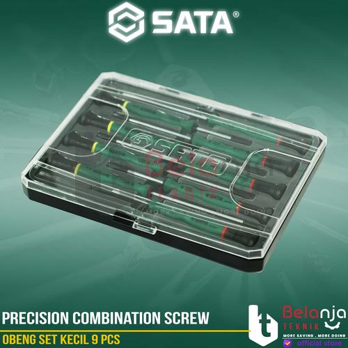 [EZM.3502326] Sata Precision Combination Screwdriver Set 9 PCS Obeng Set Kecil 09316