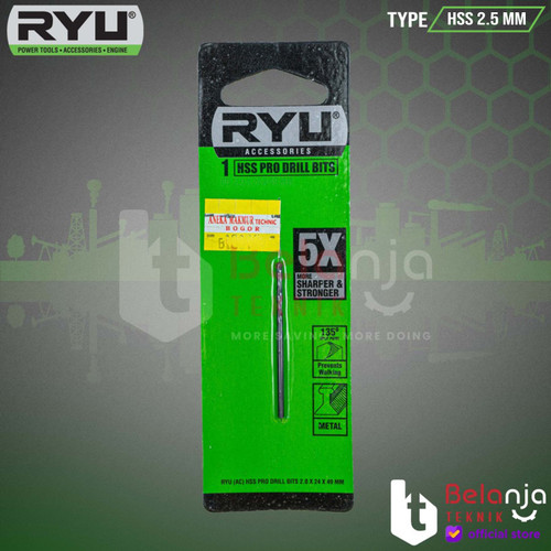 [EZM.3502333] Ryu Mata Bor Besi HSS PRO 2.5 MM Drill Bits Metal Besi 2.5MM