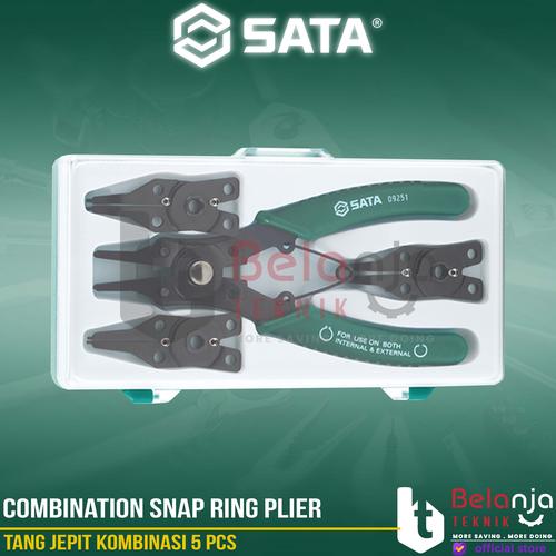 [EZM.3502340] Sata Combination Snap Ring Plier Set 09251 Tang Jepit Kombinasi 5 PCS