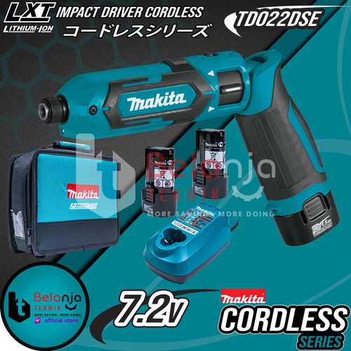 [EZM.3502444] Makita Mesin Obeng Baterai TD022 DSE Impact Driver Cordless 7.2V SET