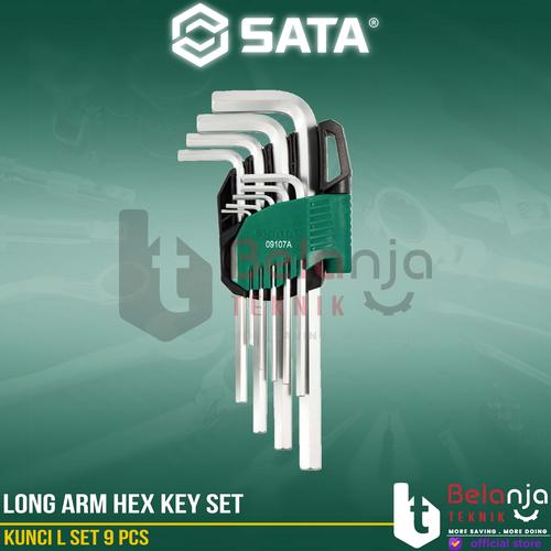 [EZM.3502499] Sata Kunci L Panjang 09107A 9 PCS Long Arm Hex Key Set Metric
