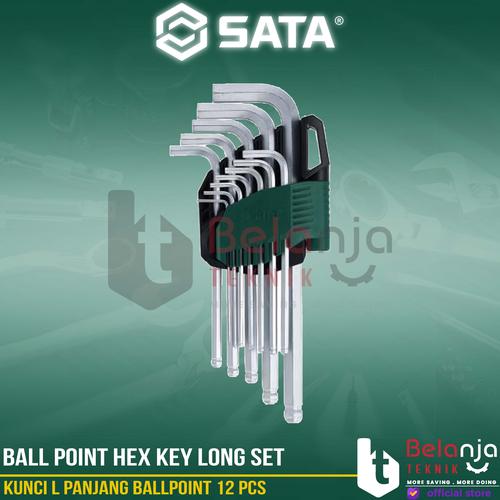[EZM.3502500] Sata Kunci L Panjang Ballpoint Ball Point Hex Key Long 12 PCS 09106