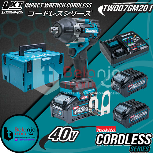 [EZM.3502502] Makita Impact Wrench Cordless TW007GM201 Mesin Pembuka Baut 1/2 Inch