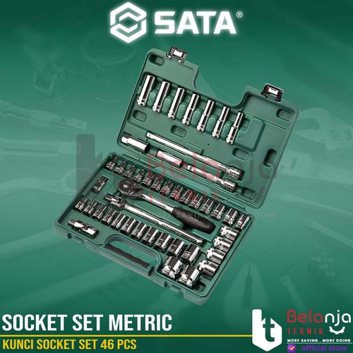 [EZM.3502530] Sata Kunci Socket Set 46 PCS 1/2 Inch 09006 Socket Set Metric 1/2 In
